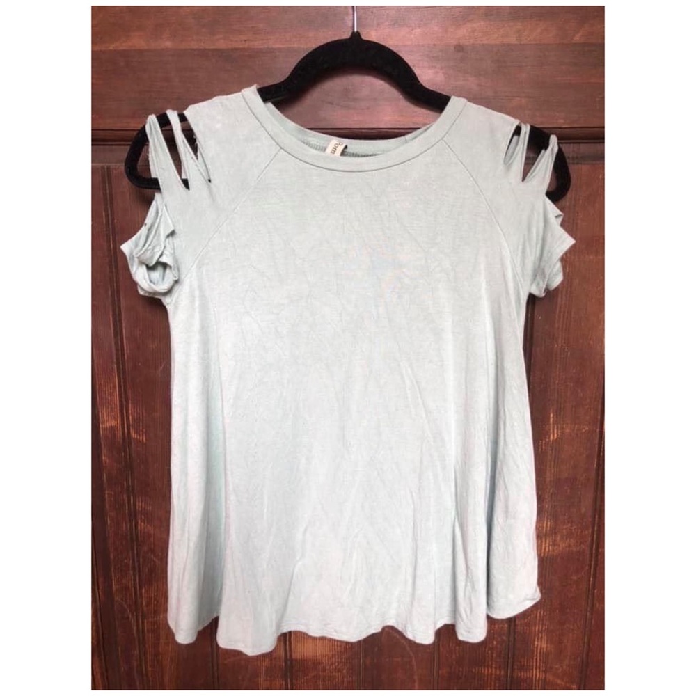 Pomelo Distressed Cold Shoulder Tee, Tween S